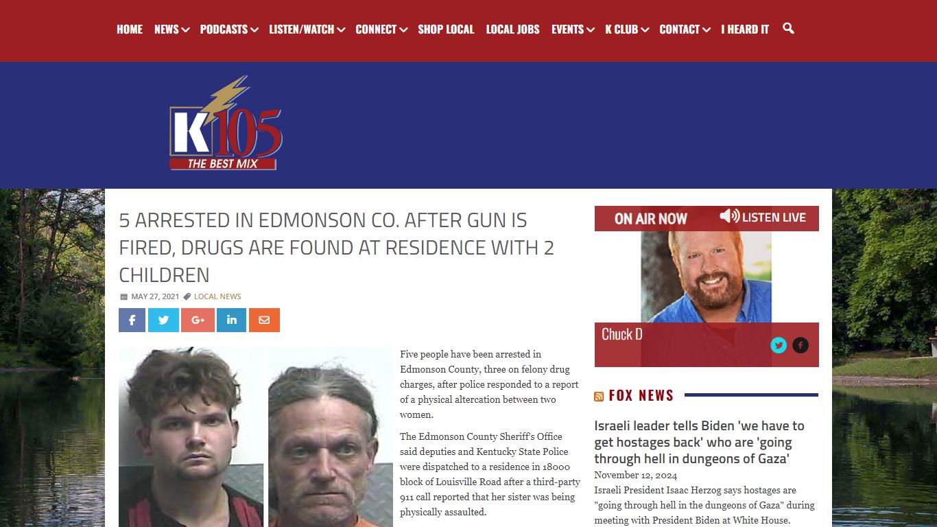 5 arrested in Edmonson Co. after gun is fired, drugs are found ... - K105